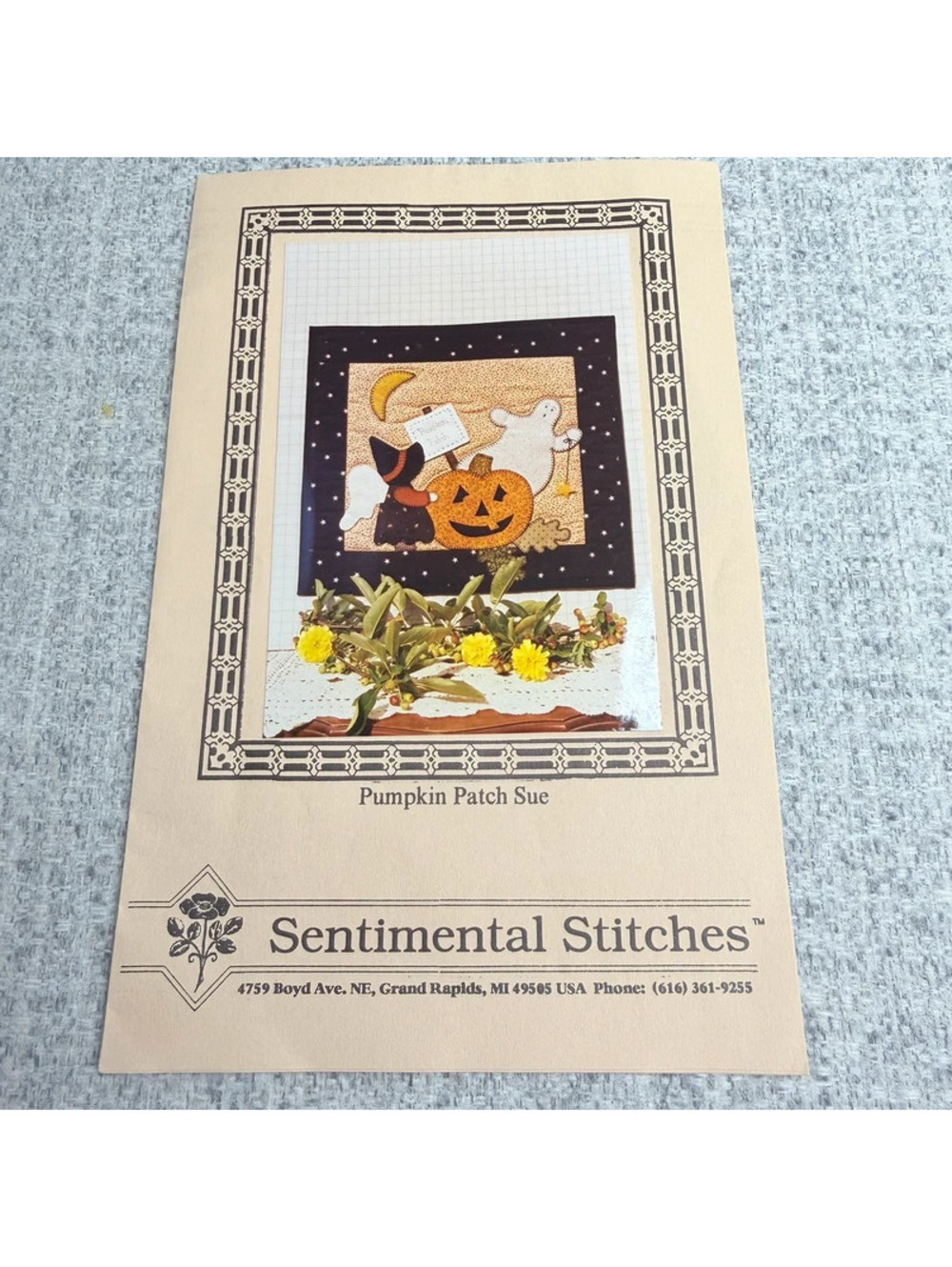 New Sentimental Stitches Pumpkin Patch Sue Halloween Quilt Appliqué Pattern